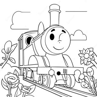 Pagina Para Colorir Emily A Locomotiva Com Flores Coloridas 72845-60149