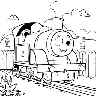 Pagina Para Colorir Emily A Locomotiva Com Flores Coloridas 72845-60150