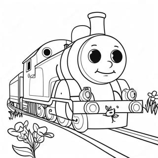 Pagina Para Colorir Emily A Locomotiva Com Flores Coloridas 72845-60151