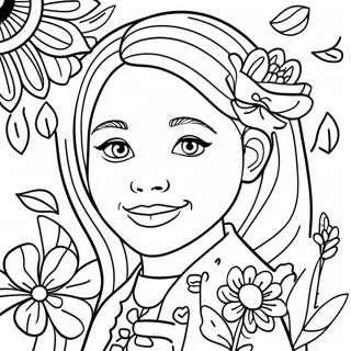 Pagina Para Colorir De Menina Realista Com Flores 73095-60345