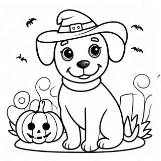 Cão De Halloween Páginas Para Colorir