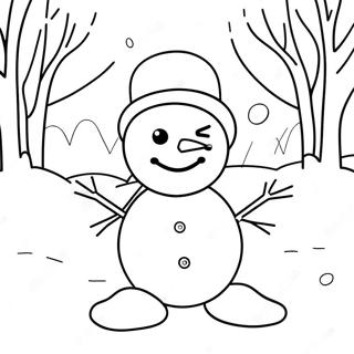 Pagina Para Colorir De Boneco De Neve Fofo Em Um Dia Neve 73265-60485