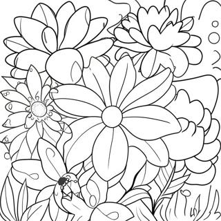 Pagina Para Colorir De Flores Coloridas Da Primavera 73305-60521