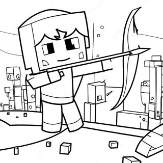 Pagina Para Colorir Arqueiro Do Minecraft Em Acao 73516-60678