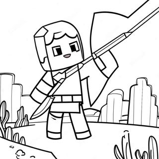 Pagina Para Colorir Arqueiro Do Minecraft Em Acao 73516-60680