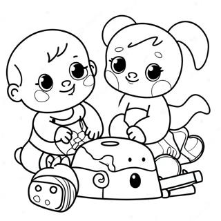 Pagina Para Colorir De Bebes Brincando Com Brinquedos 73775-60891