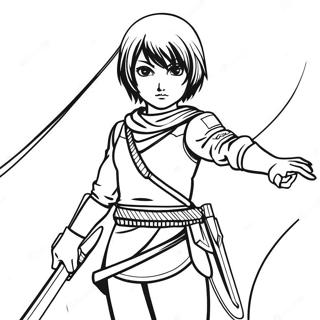 Pagina Para Colorir Da Mikasa Em Equipamento De Batalha 73846-60945