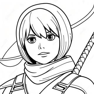 Pagina Para Colorir Da Mikasa Em Equipamento De Batalha 73846-60948