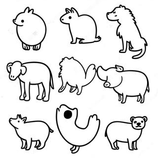 Pagina Para Colorir De Silhuetas De Animais Minimalistas 7395-6015