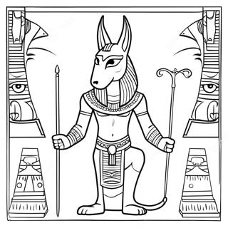 Anubis Com Artefatos Egipcios Pagina Para Colorir 74016-61114