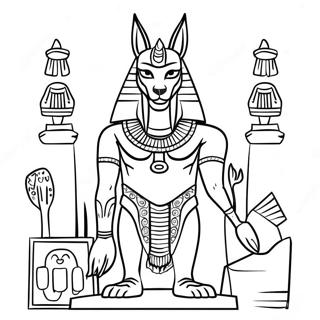 Anubis Com Artefatos Egipcios Pagina Para Colorir 74016-61115