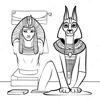 Anubis Com Artefatos Egipcios Pagina Para Colorir 74016-61116