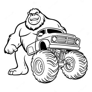 Pagina Para Colorir Do Monstro Bigfoot Com Caminhao 74035-61096