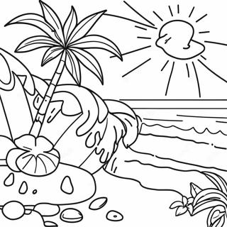 Pagina Para Colorir Da Cena Tropical Do Luau 7595-6173