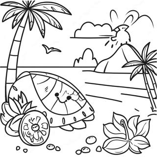 Pagina Para Colorir Da Cena Tropical Do Luau 7595-6175