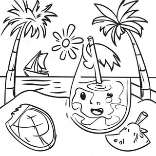 Pagina Para Colorir Da Cena Tropical Do Luau 7595-6176