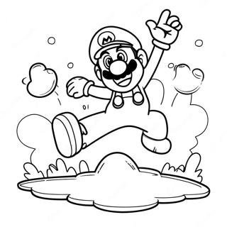 Luigi Pulando Na Pagina Para Colorir Do Super Mario 3d World 7615-6190