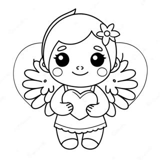 Pagina Para Colorir Do Anjo Fofo Segurando Um Coracao 7625-6197