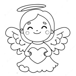 Pagina Para Colorir Do Anjo Fofo Segurando Um Coracao 7625-6198