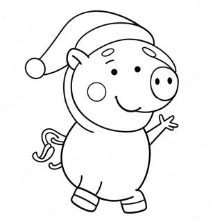 Pagina Para Colorir Da Peppa Pig Com Chapeu De Papai Noel 7835-6365