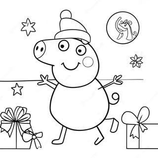 Pagina Para Colorir Da Peppa Pig Com Chapeu De Papai Noel 7835-6366