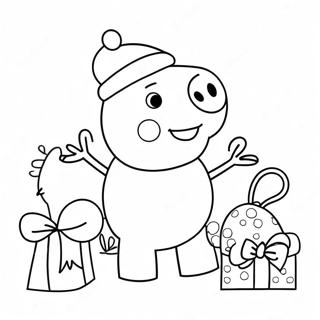 Pagina Para Colorir Da Peppa Pig Com Chapeu De Papai Noel 7835-6368