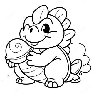 Pagina Para Colorir Do Koopa Fofo Com Uma Casca 7905-6423