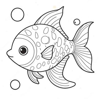 Pagina Para Colorir Peixe Dourado Fofo Com Bolhas 8005-6501