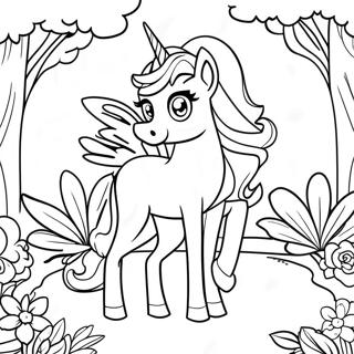 Pagina Para Colorir Princesa Celestia Magica Em Um Jardim 8015-6509