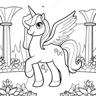 Pagina Para Colorir Princesa Celestia Magica Em Um Jardim 8015-6510