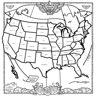 Pagina Para Colorir Do Mapa Detalhado Dos Eua 8075-6558