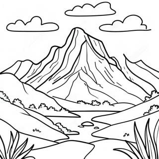 Pagina Para Colorir De Paisagem Montanhosa Realista Da Natureza 8115-6589