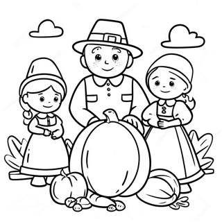 Pagina Para Colorir Da Familia De Peregrinos Do Dia De Acao De Gracas 8125-6599