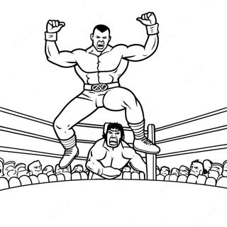 Pagina Para Colorir Do Lutador Da Wwe Pulando Em Um Oponente 8155-6621