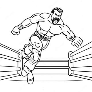 Pagina Para Colorir Do Lutador Da Wwe Pulando Em Um Oponente 8155-6622