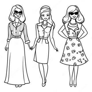 Pagina Para Colorir Da Moda Retro Da Barbie 8266-6701