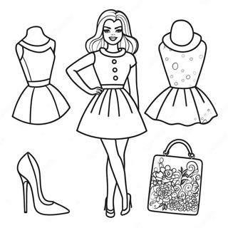 Pagina Para Colorir Da Moda Retro Da Barbie 8266-6702