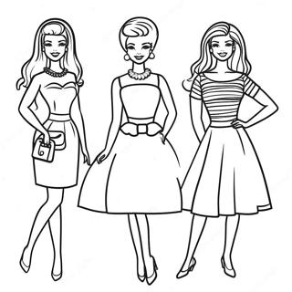 Pagina Para Colorir Da Moda Retro Da Barbie 8266-6703