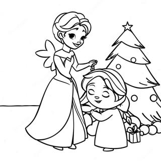 Pagina Para Colorir Elsa E Anna Decorando Uma Arvore De Natal 8336-6763