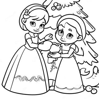 Pagina Para Colorir Elsa E Anna Decorando Uma Arvore De Natal 8336-6841