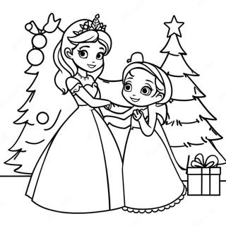 Pagina Para Colorir Elsa E Anna Decorando Uma Arvore De Natal 8336-6842