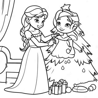 Pagina Para Colorir Elsa E Anna Decorando Uma Arvore De Natal 8336-6843