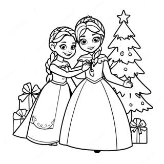 Pagina Para Colorir Elsa E Anna Decorando Uma Arvore De Natal 8336 6844
