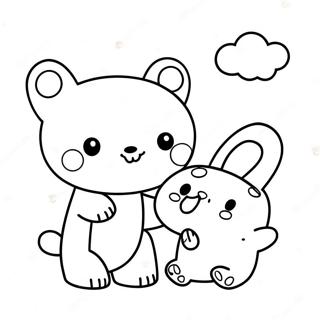 Pagina Para Colorir Amigos Rilakkuma E Cinnamoroll Fofos 8546-7003