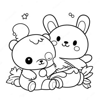 Pagina Para Colorir Amigos Rilakkuma E Cinnamoroll Fofos 8546-7004