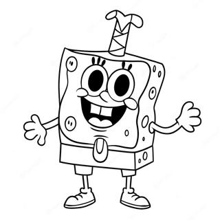 Pagina Para Colorir Do Spongebob Em Um Fantasia Assustadora 8626-7065