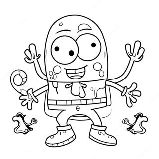 Pagina Para Colorir Do Spongebob Em Um Fantasia Assustadora 8626-7066