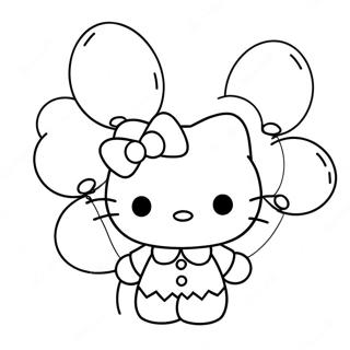 Pagina Para Colorir Da Hello Kitty Com Baloes Coloridos 862-690