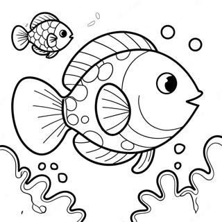 Pagina Para Colorir De Peixe De Desenho Animado Fofo Nadando 8666-7097