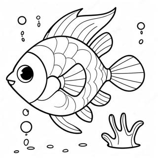 Pagina Para Colorir De Peixe De Desenho Animado Fofo Nadando 8666-7098